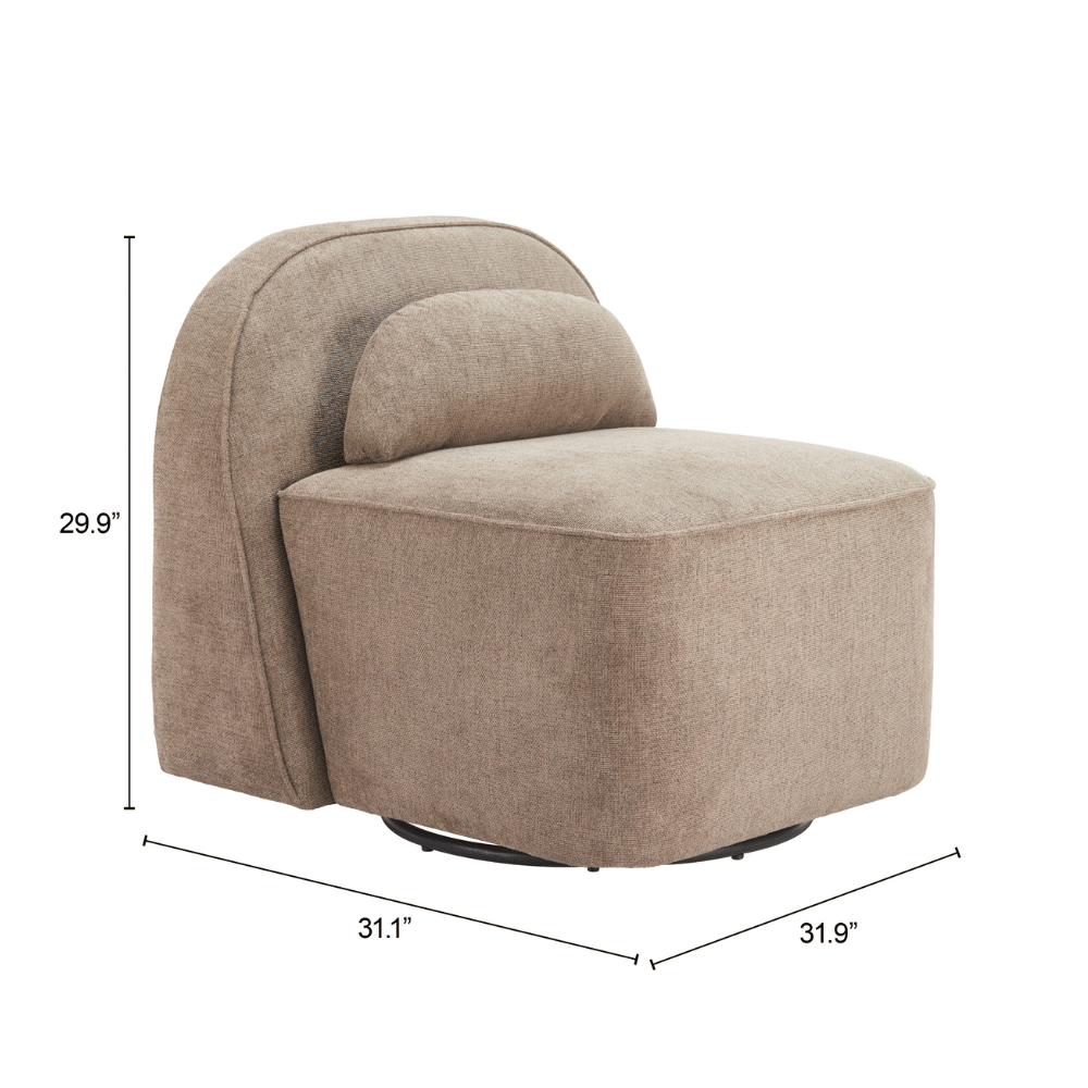 Kakao Swivel Chair Olive Brown - Elite Maison