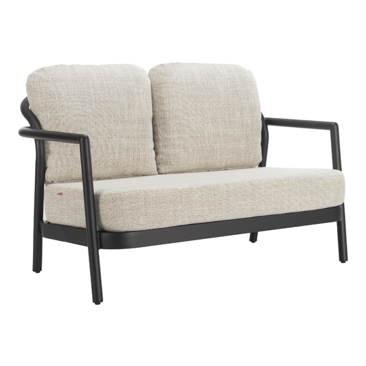 Beige Rein Loveseat by Zuo, modern architectural small-space seating with sleek design and plush cushions.