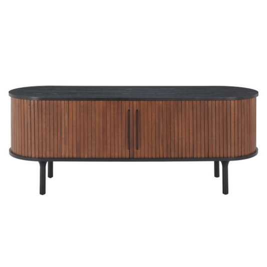 Koriana Entertainment Stand Black & Walnut - Elite Maison