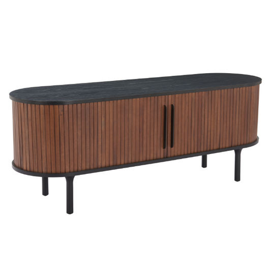 Koriana Entertainment Stand Black & Walnut - Elite Maison