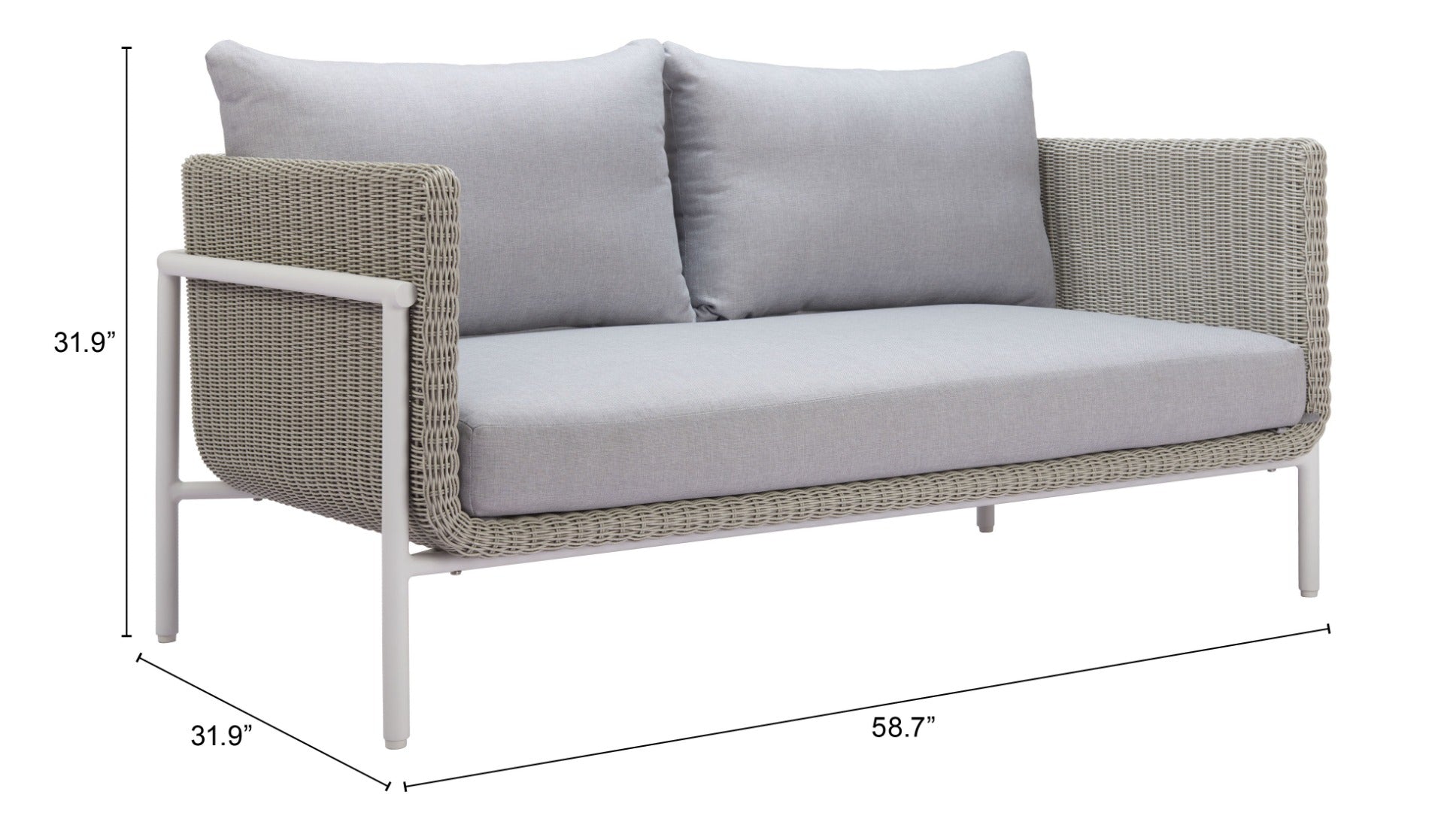 Frais Loveseat Gray