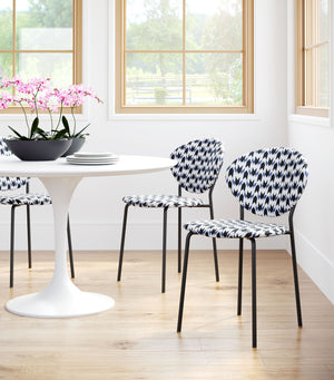 Clyde Dining Chair Geometric Print - Elite Maison