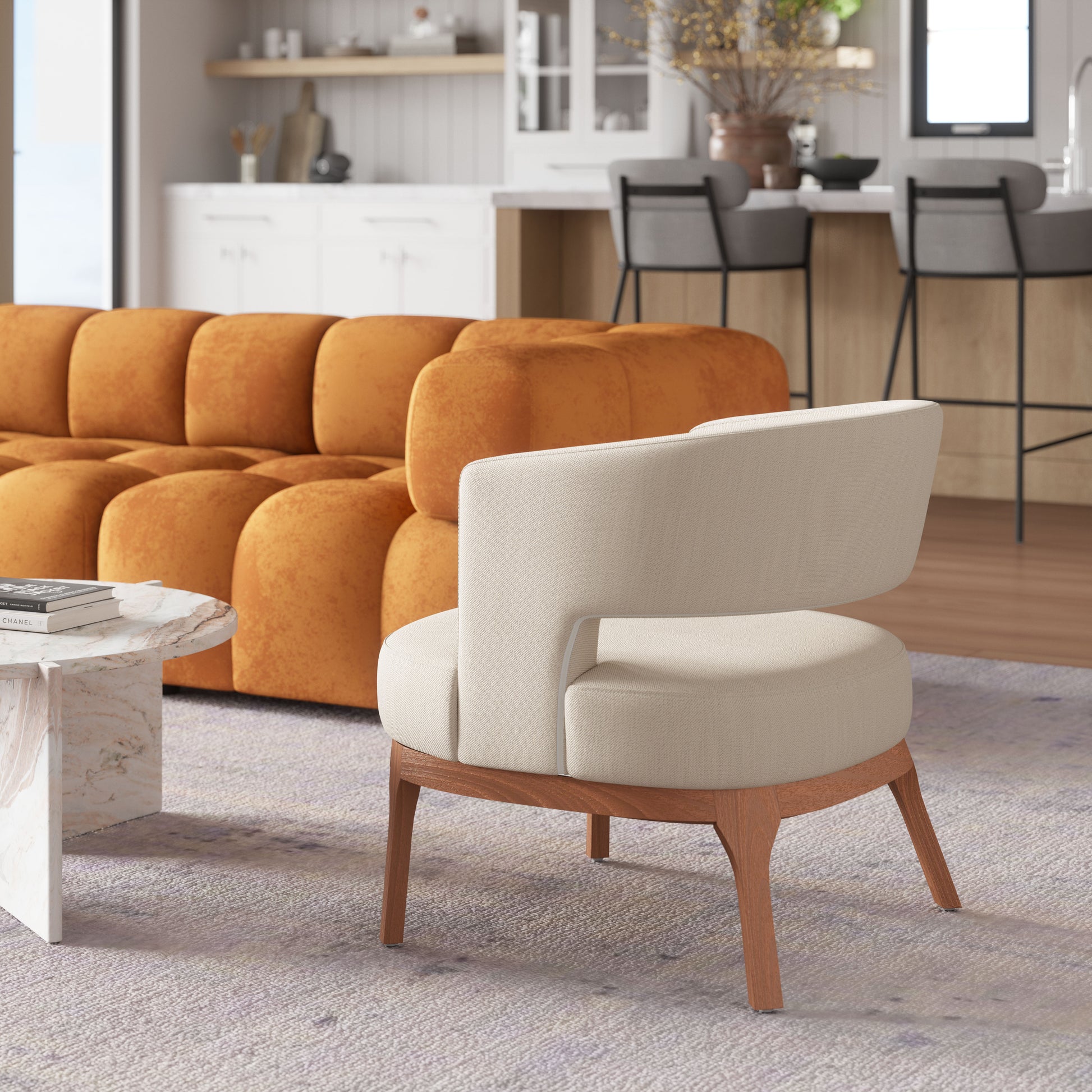 Penryn Accent Chair Beige - Elite Maison