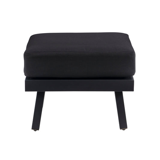 Alora Aluminum Black Ottoman