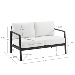Alora Aluminum Natural Loveseat