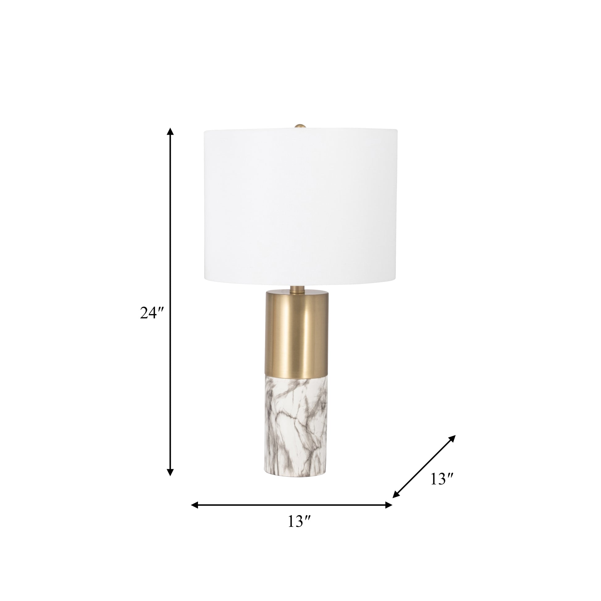 S/2 Metal 24" Table Lamp, White - Elite Maison