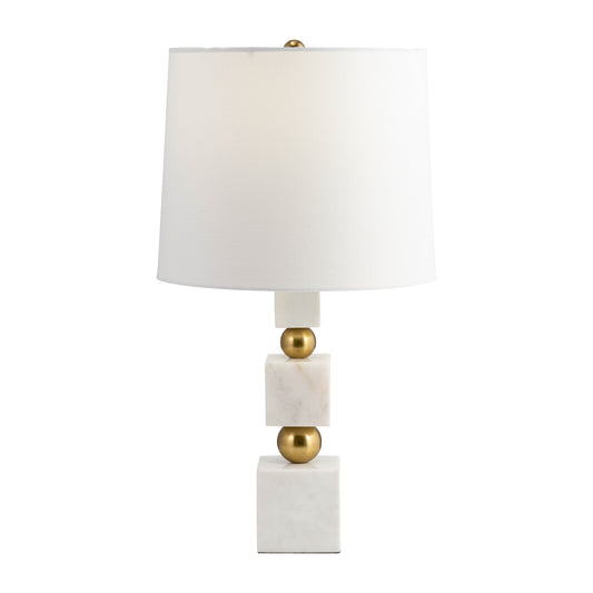 Marble, 24" Cubes & Orbs Table Lamp, White/gold - Elite Maison