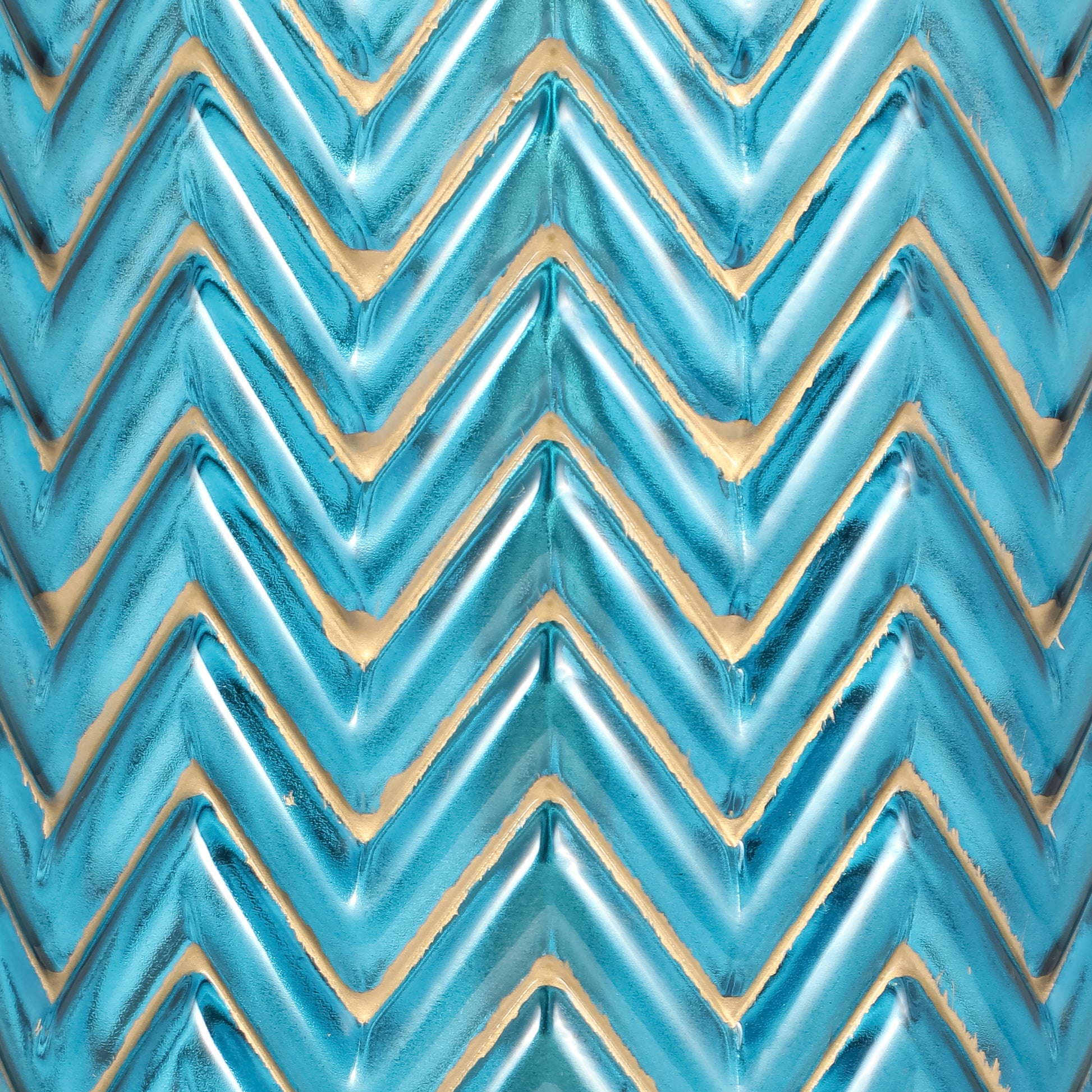 Glass 28"  Chevron Table Lamp, Blue - Elite Maison