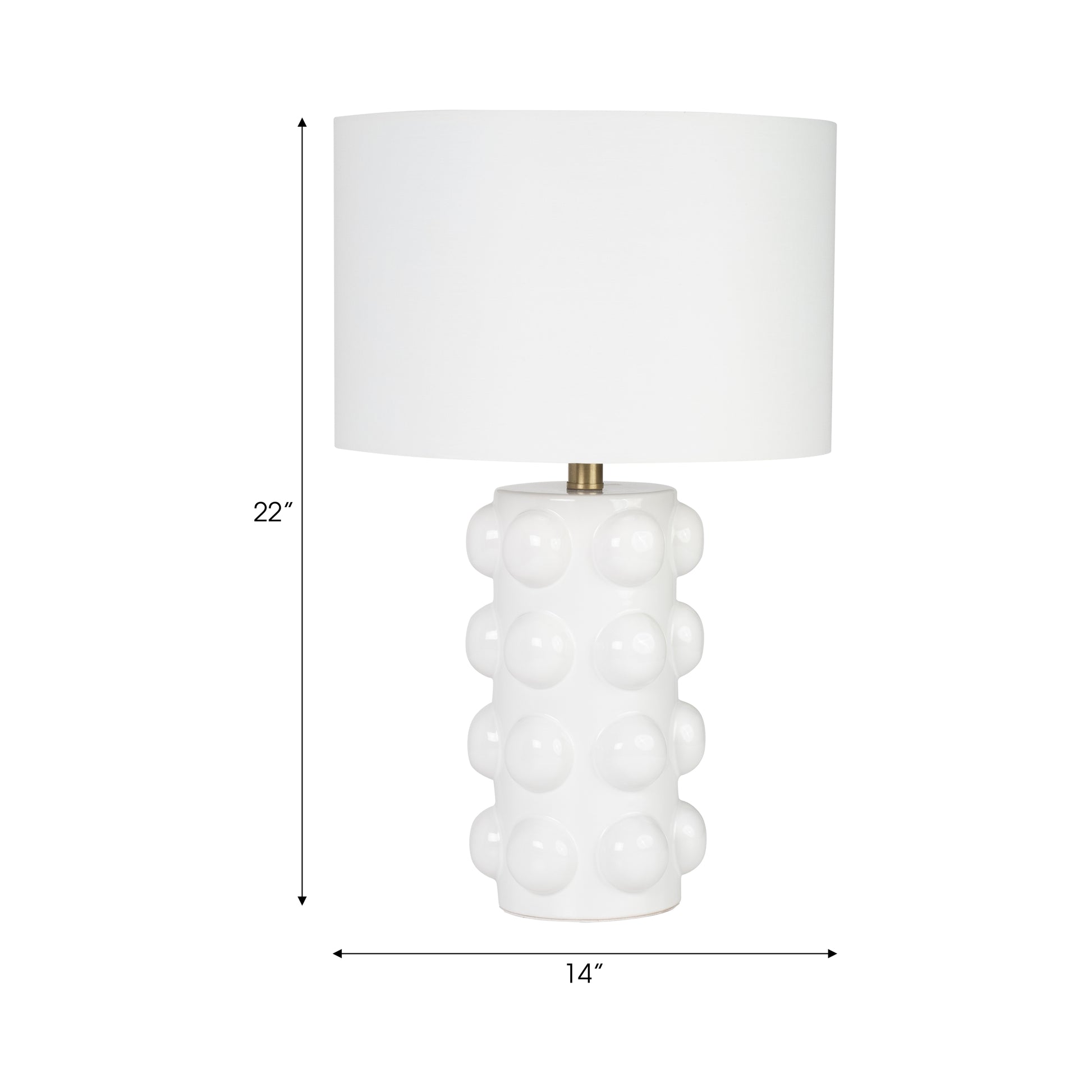 Ceramic 22" Bubble Table Lamp, White - Elite Maison