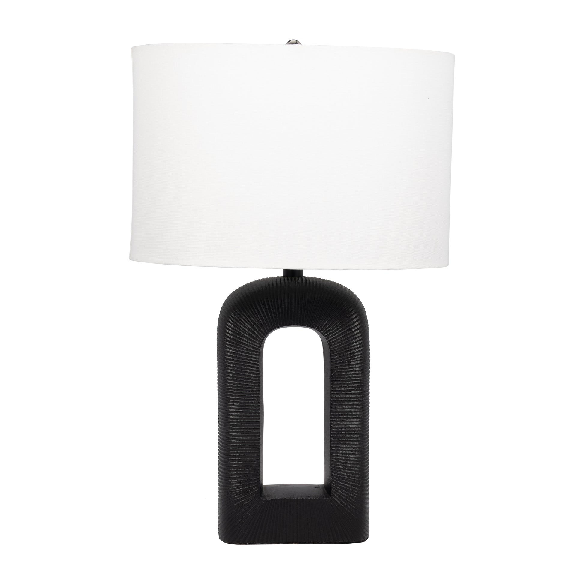 25" Cast Aluminium Table Lamp, Black - Elite Maison