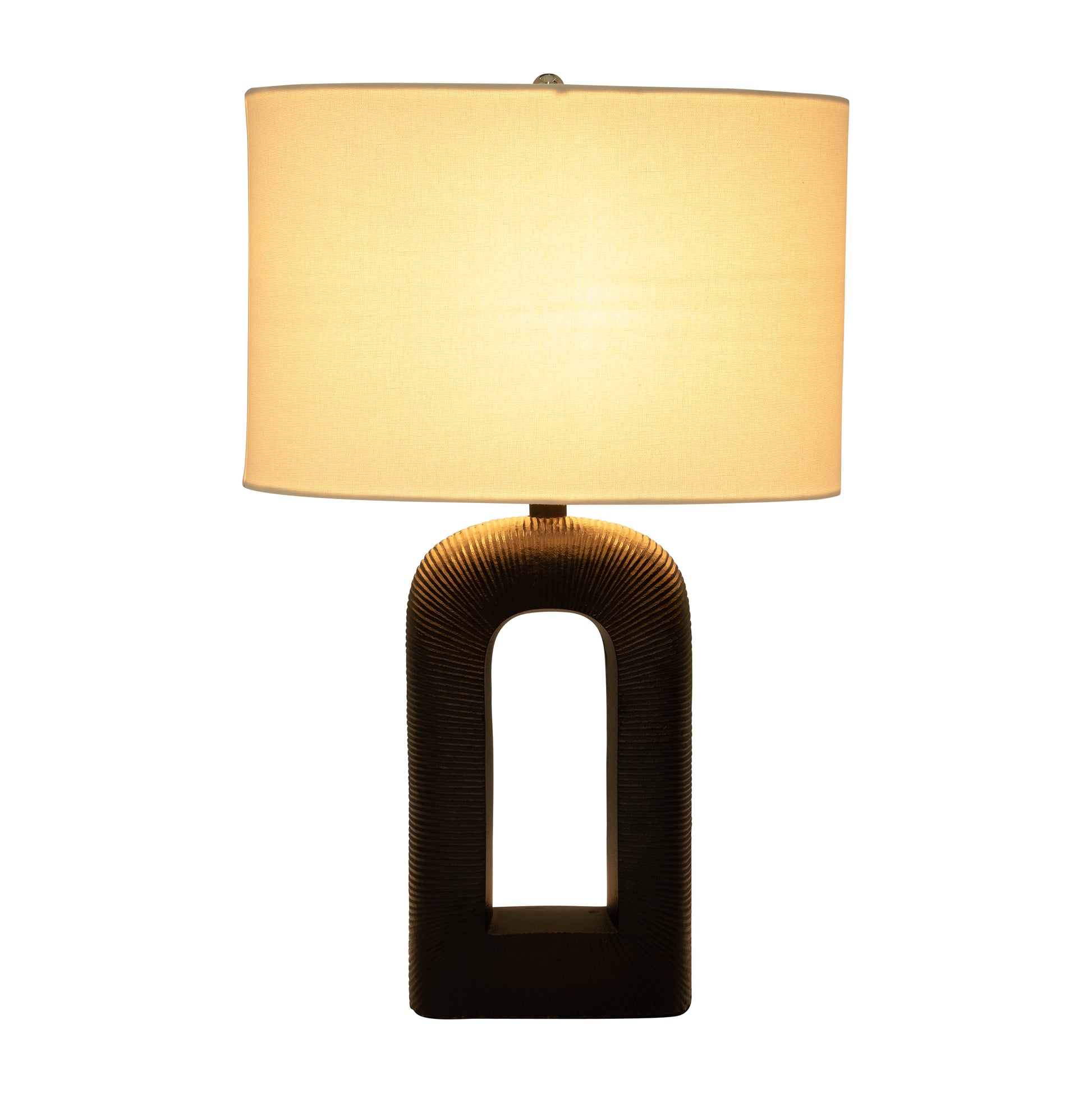 25" Cast Aluminium Table Lamp, Black - Elite Maison