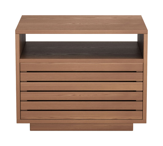 Slit Nightstand Walnut - Elite Maison
