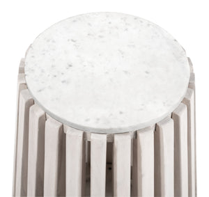 Cyprus Side Table White & Whitewashed - Elite Maison
