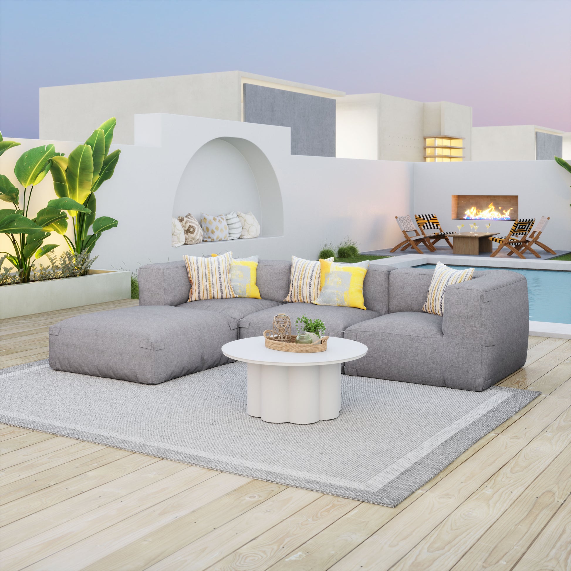 Luanda Middle Chair Gray - Elite Maison