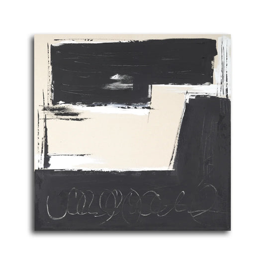Ivory Sands I 40x40" Hand-Painted Art | Ebony & Ivory Wrap | Elite Maison