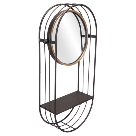 Gray Saroni mirror shelf by Zuo featuring a sleek mirror with integrated shelf for decorative and functional use in modern interiors.