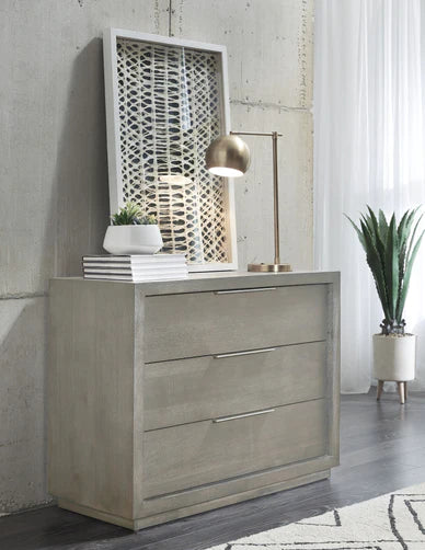 Oxford Three-Drawer Nightstand in Mineral - Elite Maison