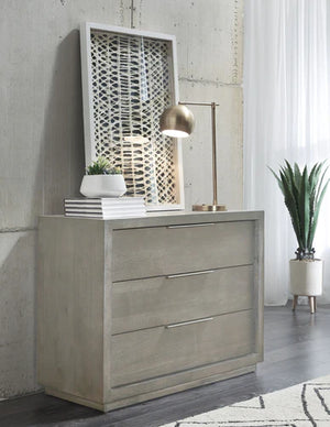 Oxford Three-Drawer Nightstand in Mineral - Elite Maison