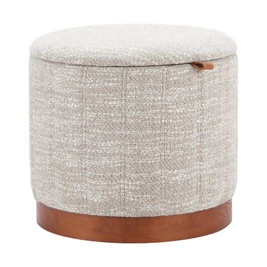 Gray fabric Zuo Fije storage ottoman with architectural design, functional bench and versatile seating for living space.