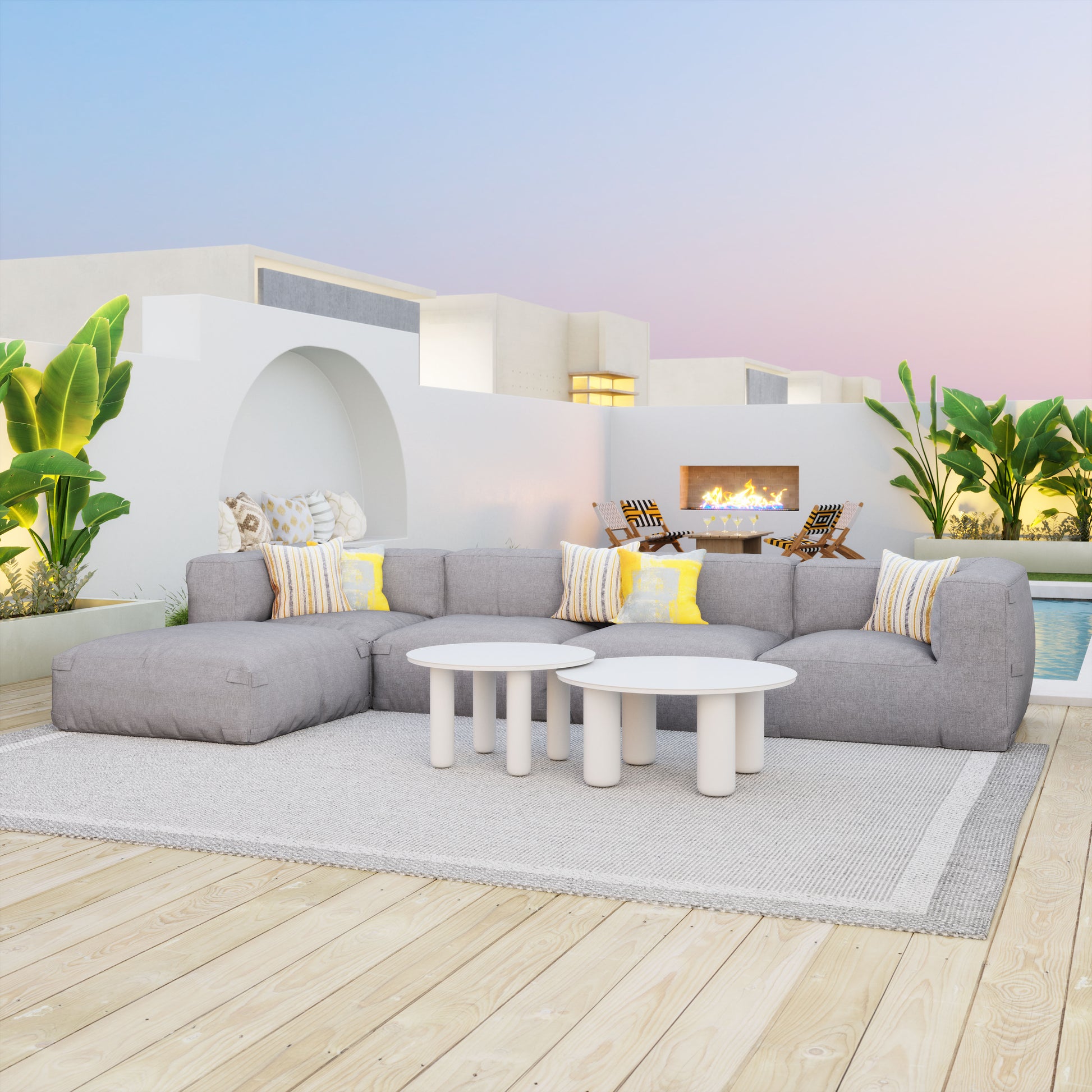 Luanda Middle Chair Gray - Elite Maison