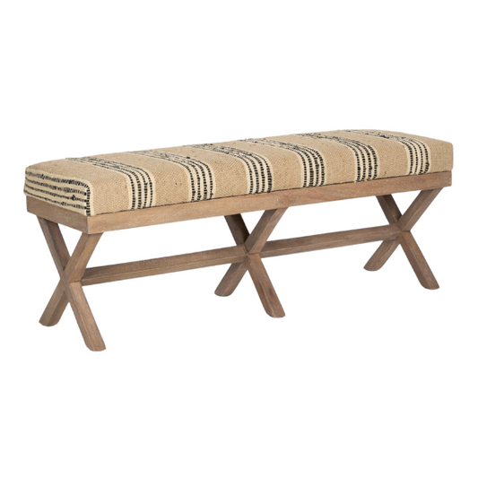 Solis Brown Base Upholstered Accent Bench - Elite Maison