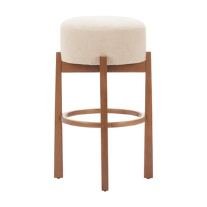 Nade Barstool Beige & Walnut - Set of 2 - Elite Maison