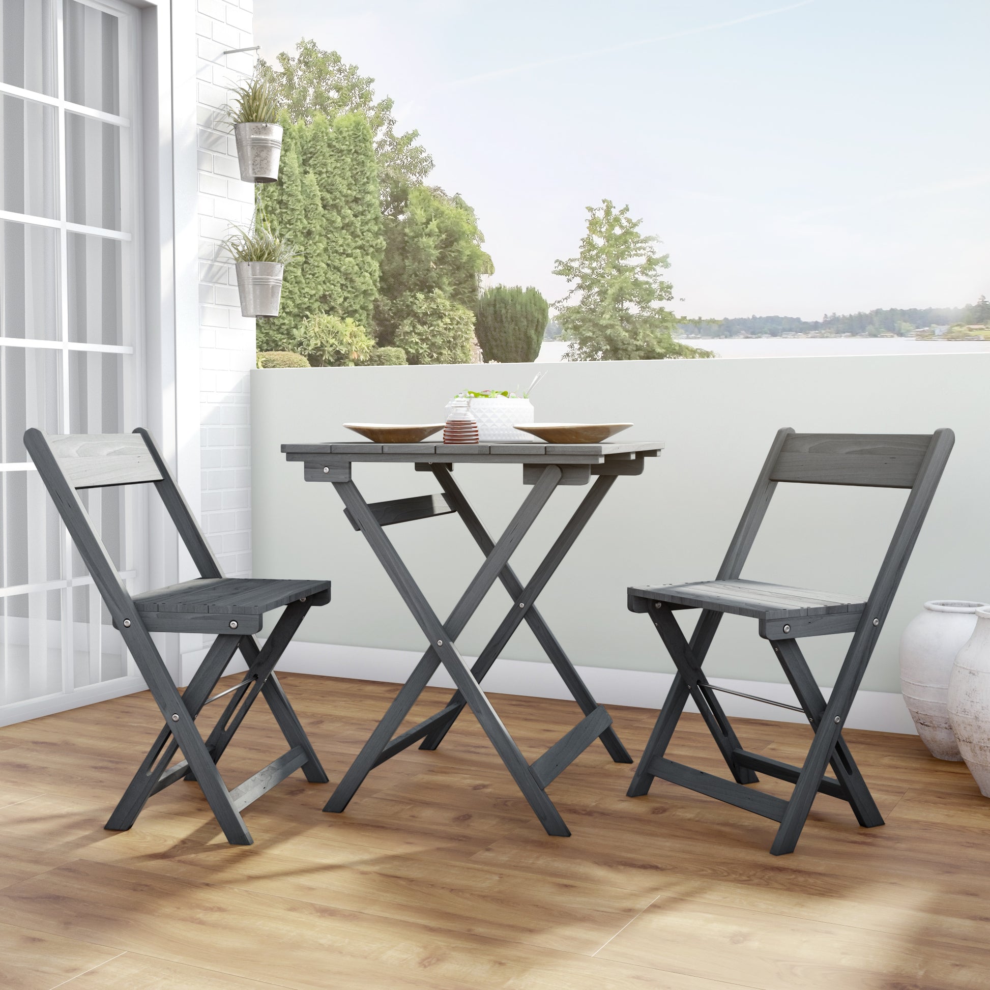 Nantucket Grey 3Pc Bistro Set