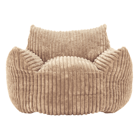Beige Zuo Calin armchair accent chair with rounded back and wooden legs, stylish and comfortable for living room decor.