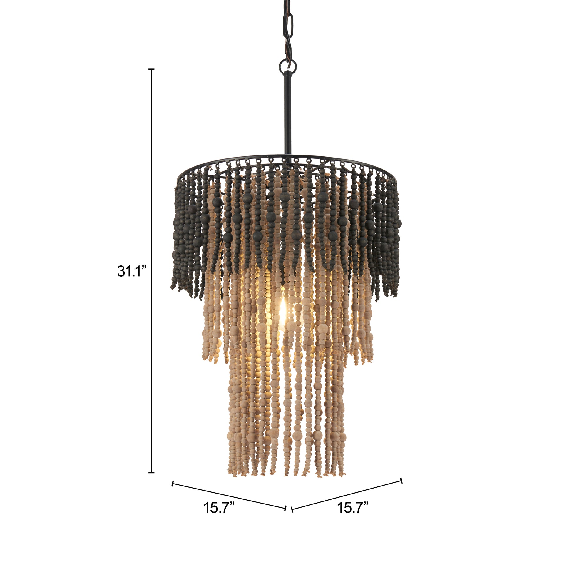 Bizu Ceiling Lamp Black & Beige - Elite Maison