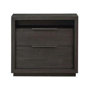 Oxford Two Drawer Nightstand in Basalt Grey - Elite Maison