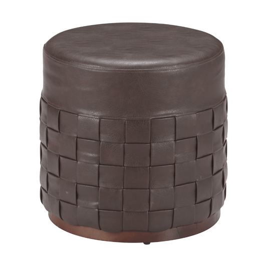 Zuo Filo Ottoman in espresso with rich textured fabric and modern architectural design, serving as a stylish ottoman or bench.
