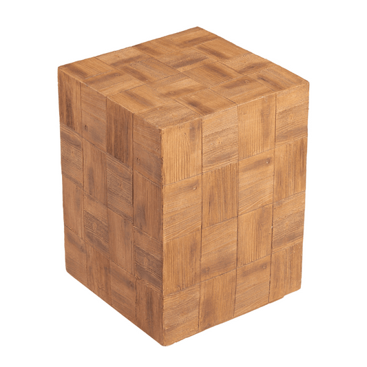 Zuo Cetka side table in natural wood finish, showcasing organic warmth and sleek, structural design for modern living spaces.