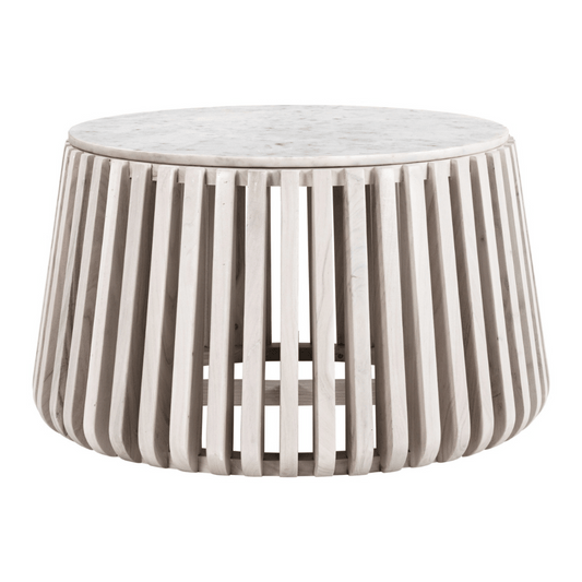 Cyprus Coffee Table White & Whitewashed - Elite Maison