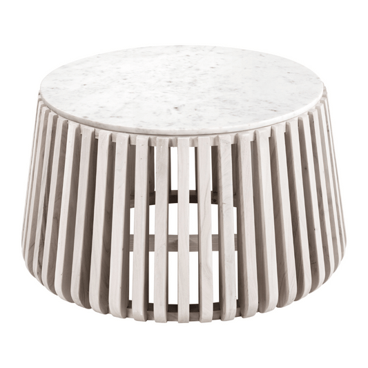 Cyprus Coffee Table White & Whitewashed - Elite Maison