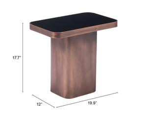 Marcos Side Table Black & Antique Bronze - Elite Maison