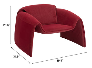 Horten Accent Chair Red - Elite Maison