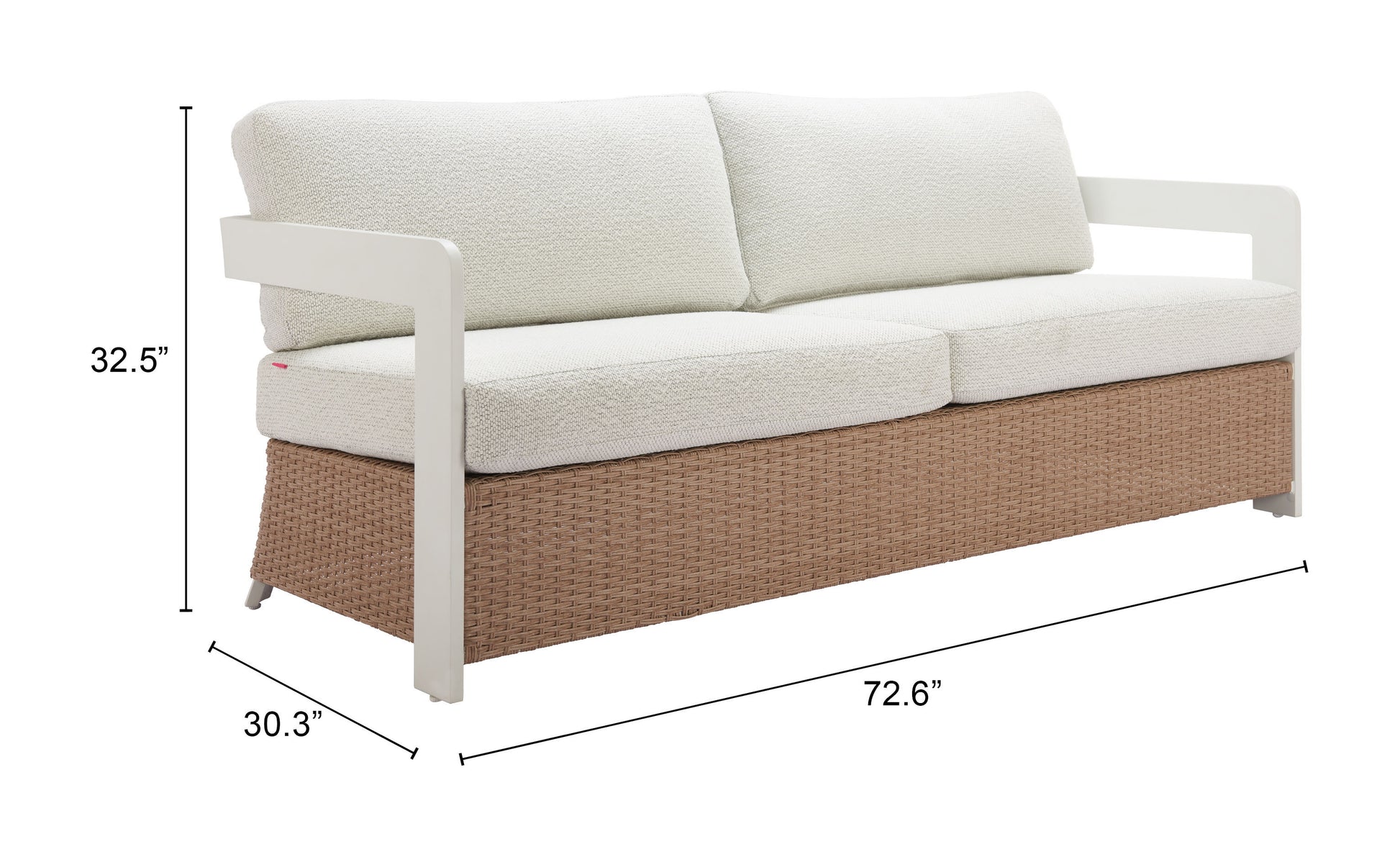Gelo Sofa White & Brown - Elite Maison