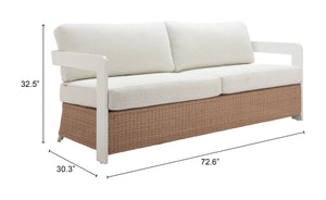 Gelo Sofa White & Brown - Elite Maison