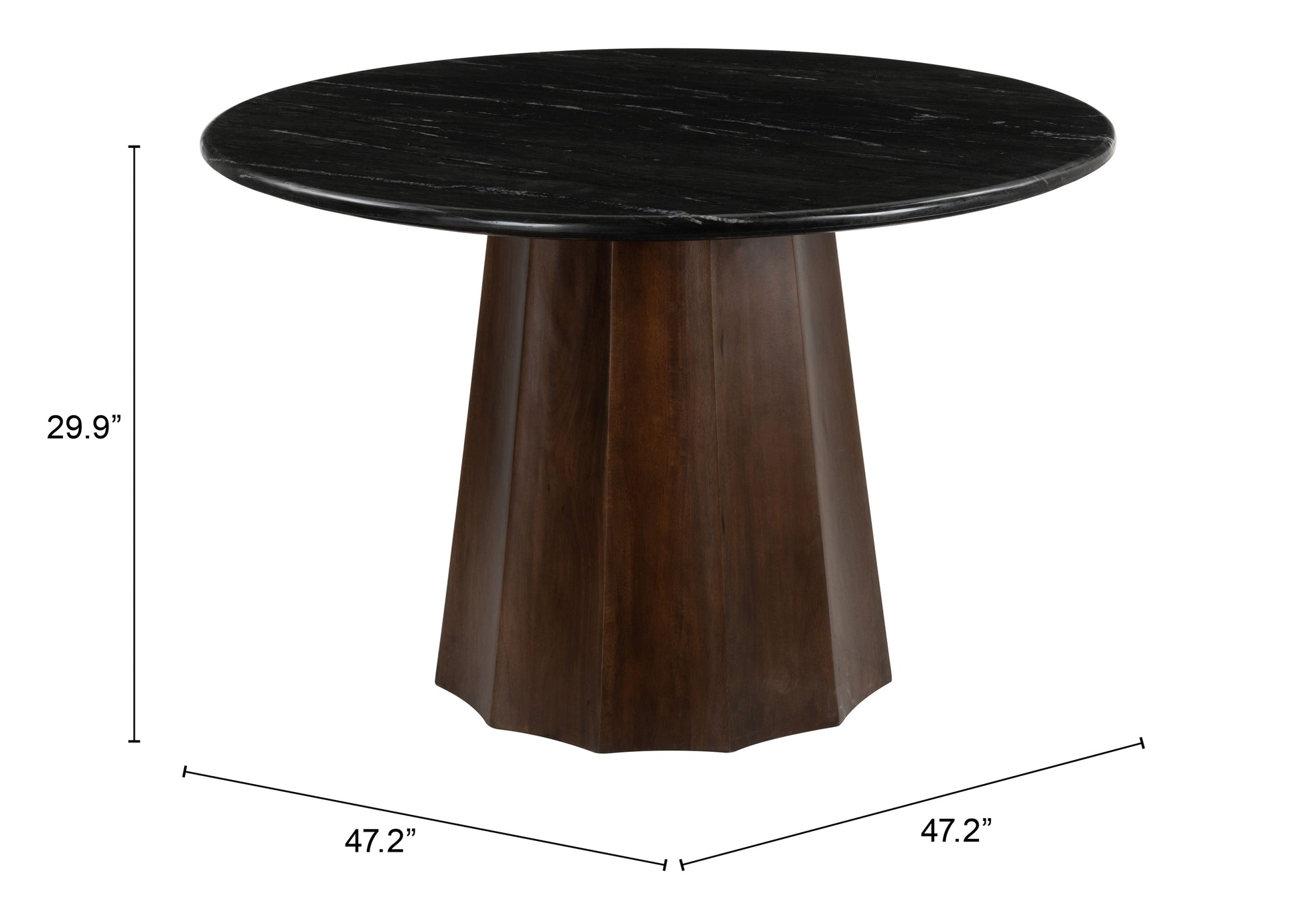 Aipe Dining Table Black & Brown - Elite Maison