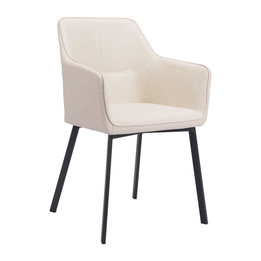 Beige Adage Dining Chair by Zuo featuring a modern design and comfortable upholstery, perfect for dining spaces.