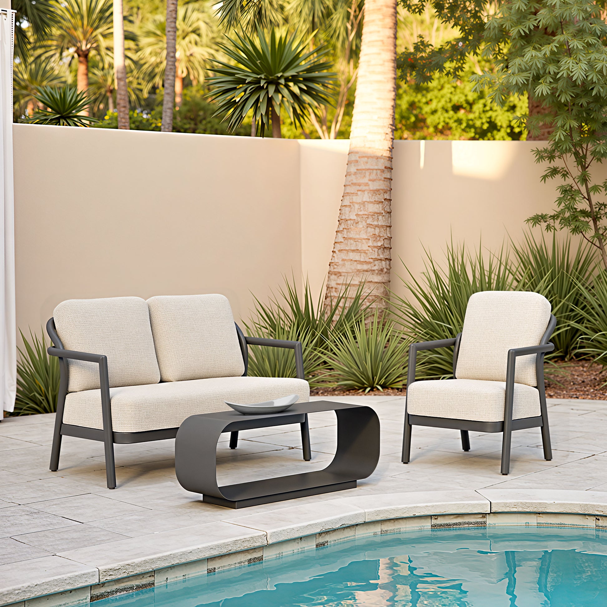 Rein Loveseat Beige - Elite Maison