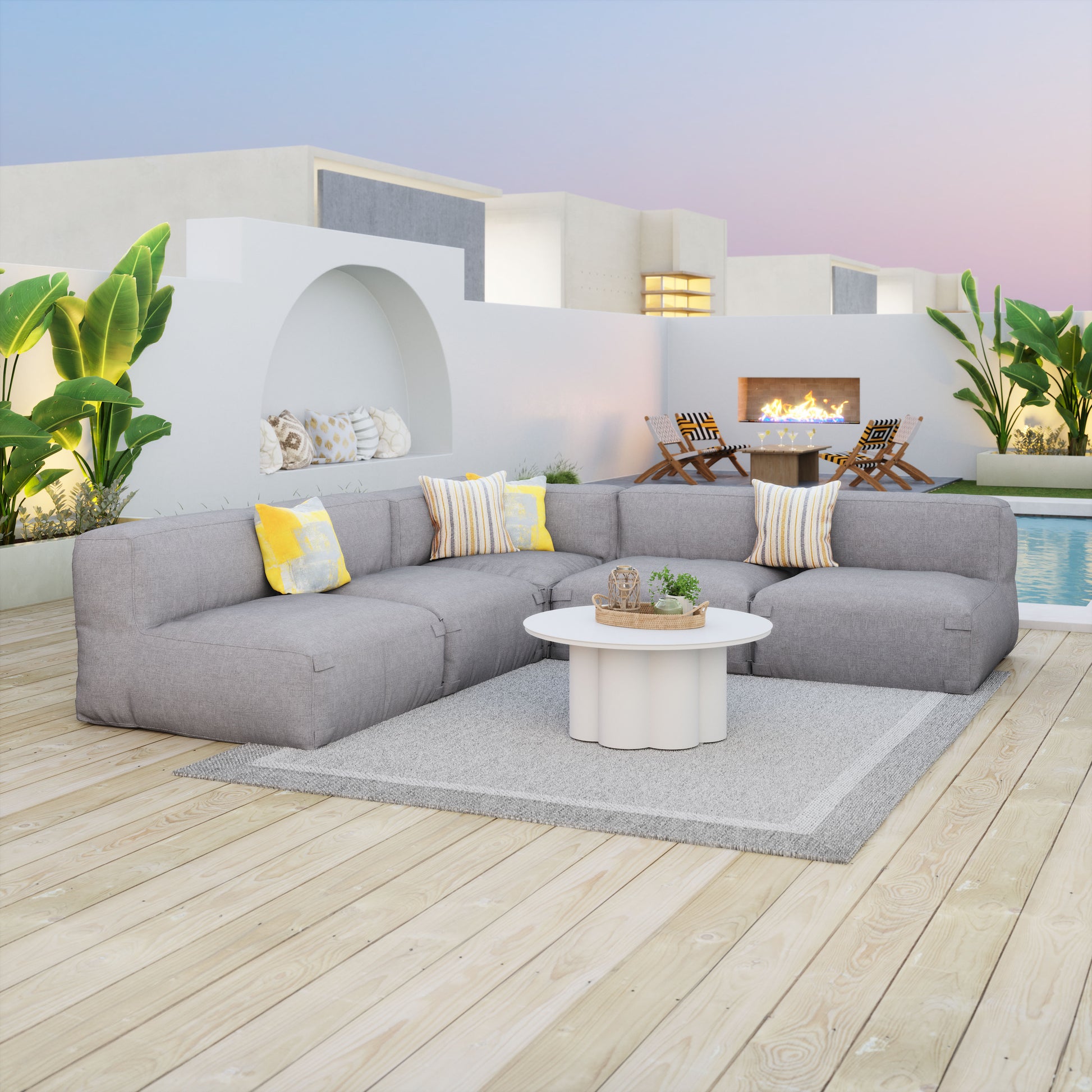 Palmier Coffee Table White - Elite Maison