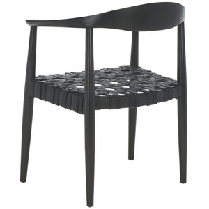 Walda Leather Woven Chair - Elite Maison