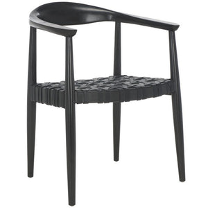 Walda Leather Woven Chair - Elite Maison