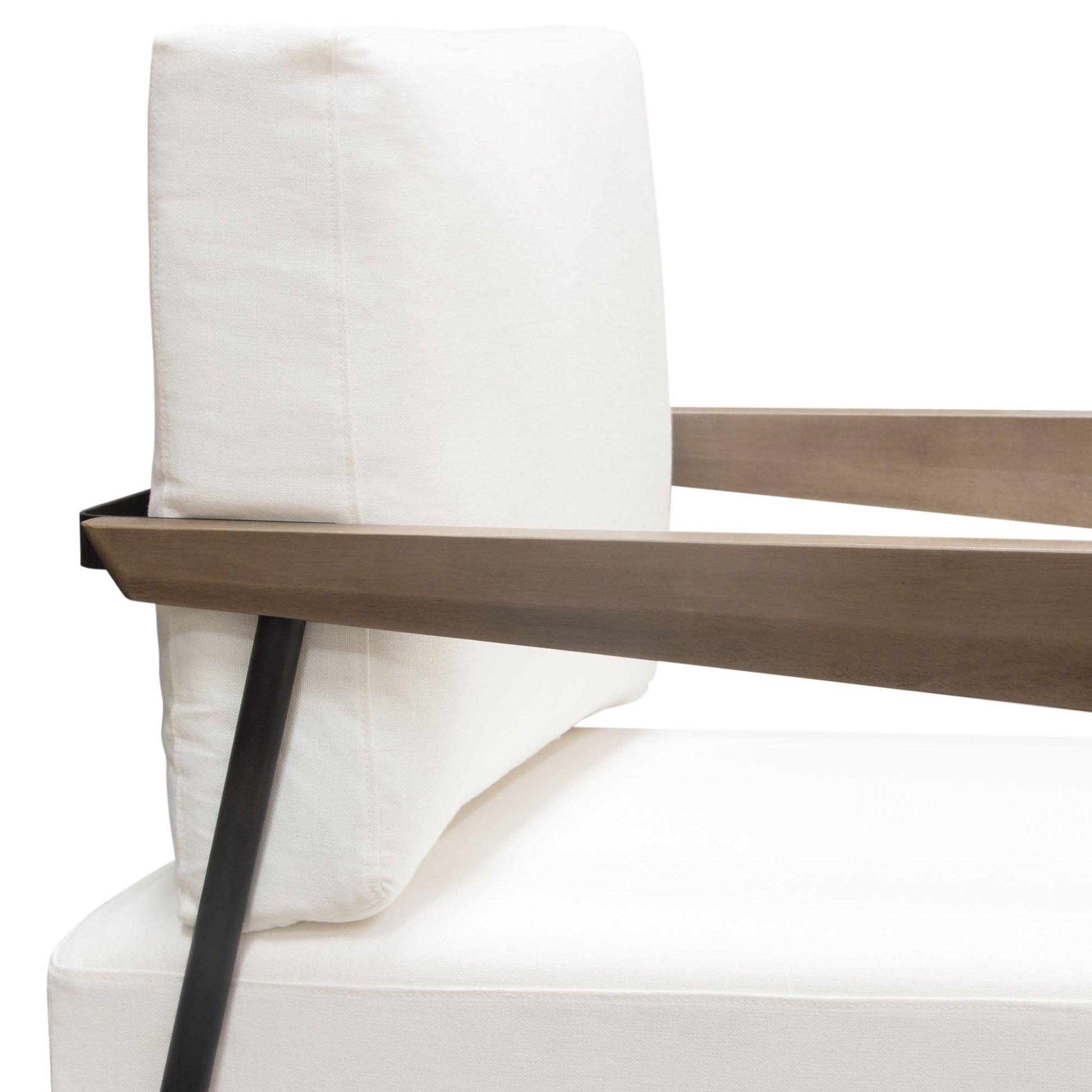 Sara Accent Chair in White Fabric - Elite Maison