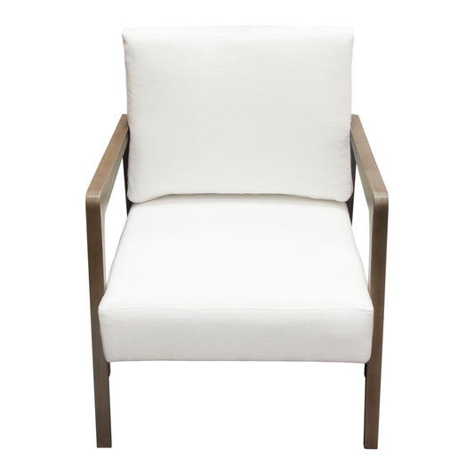 Sara Accent Chair in White Fabric - Elite Maison