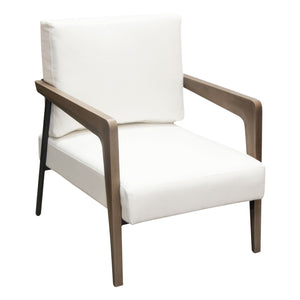 Sara Accent Chair in White Fabric - Elite Maison