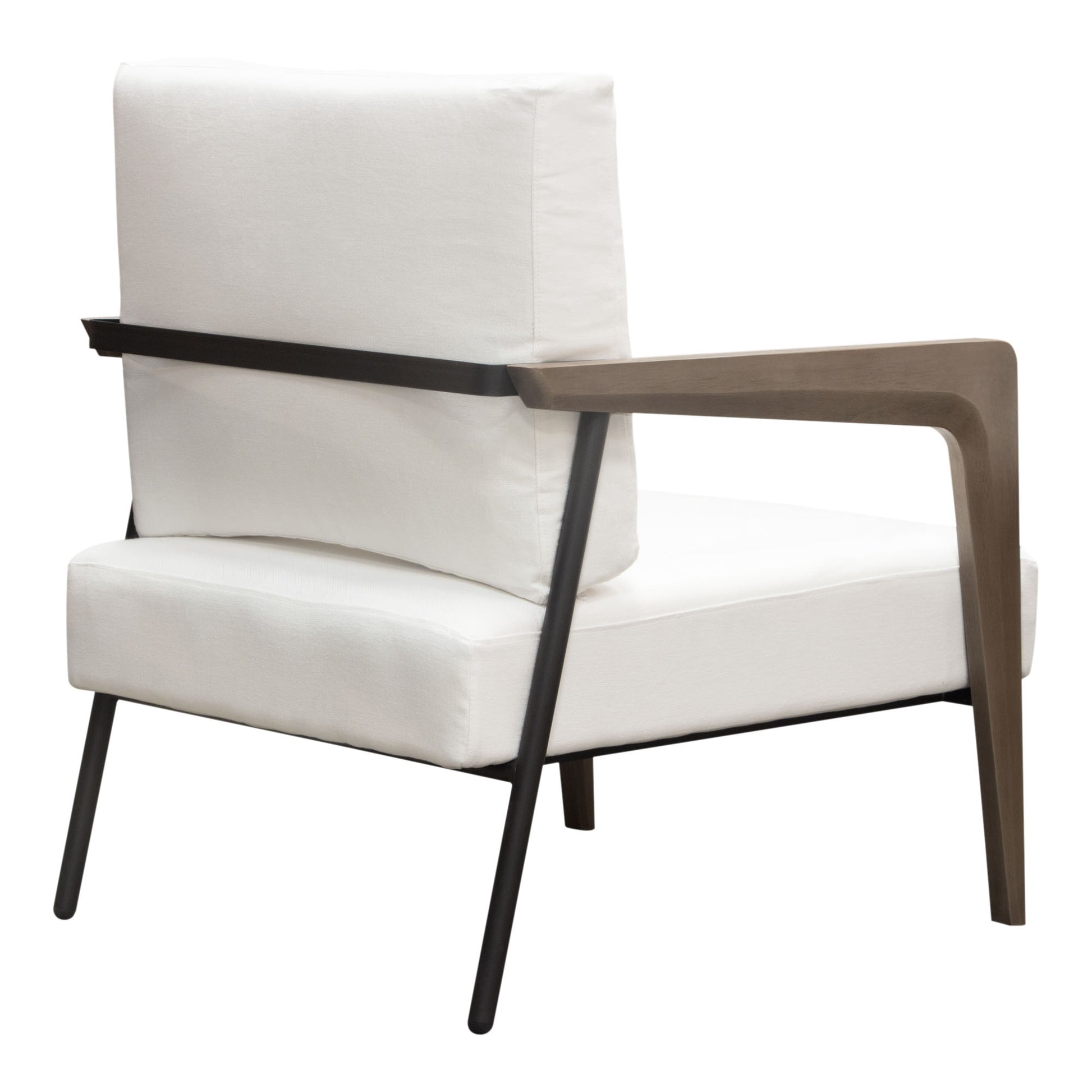 Sara Accent Chair in White Fabric - Elite Maison