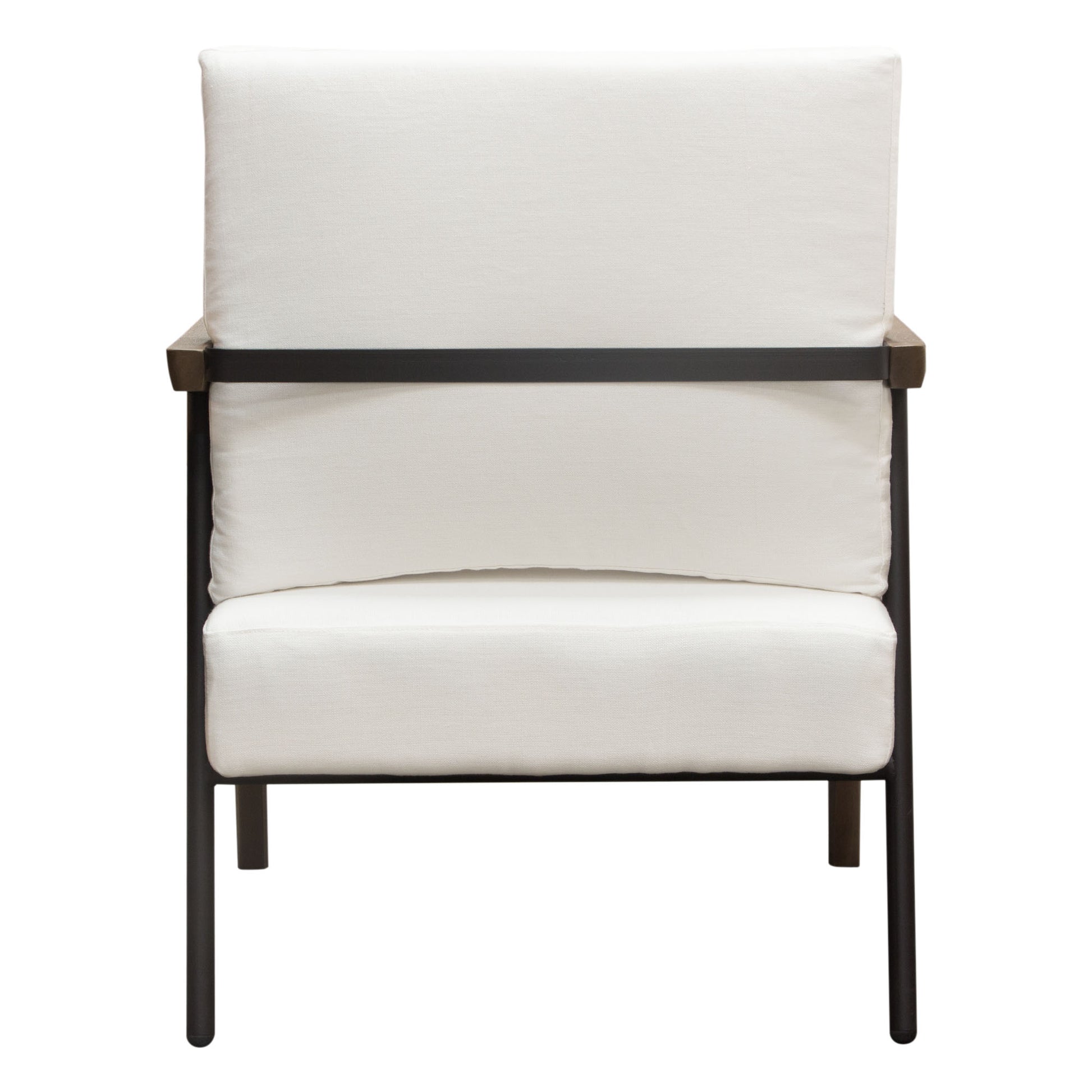 Sara Accent Chair in White Fabric - Elite Maison