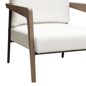 Sara Accent Chair in White Fabric - Elite Maison